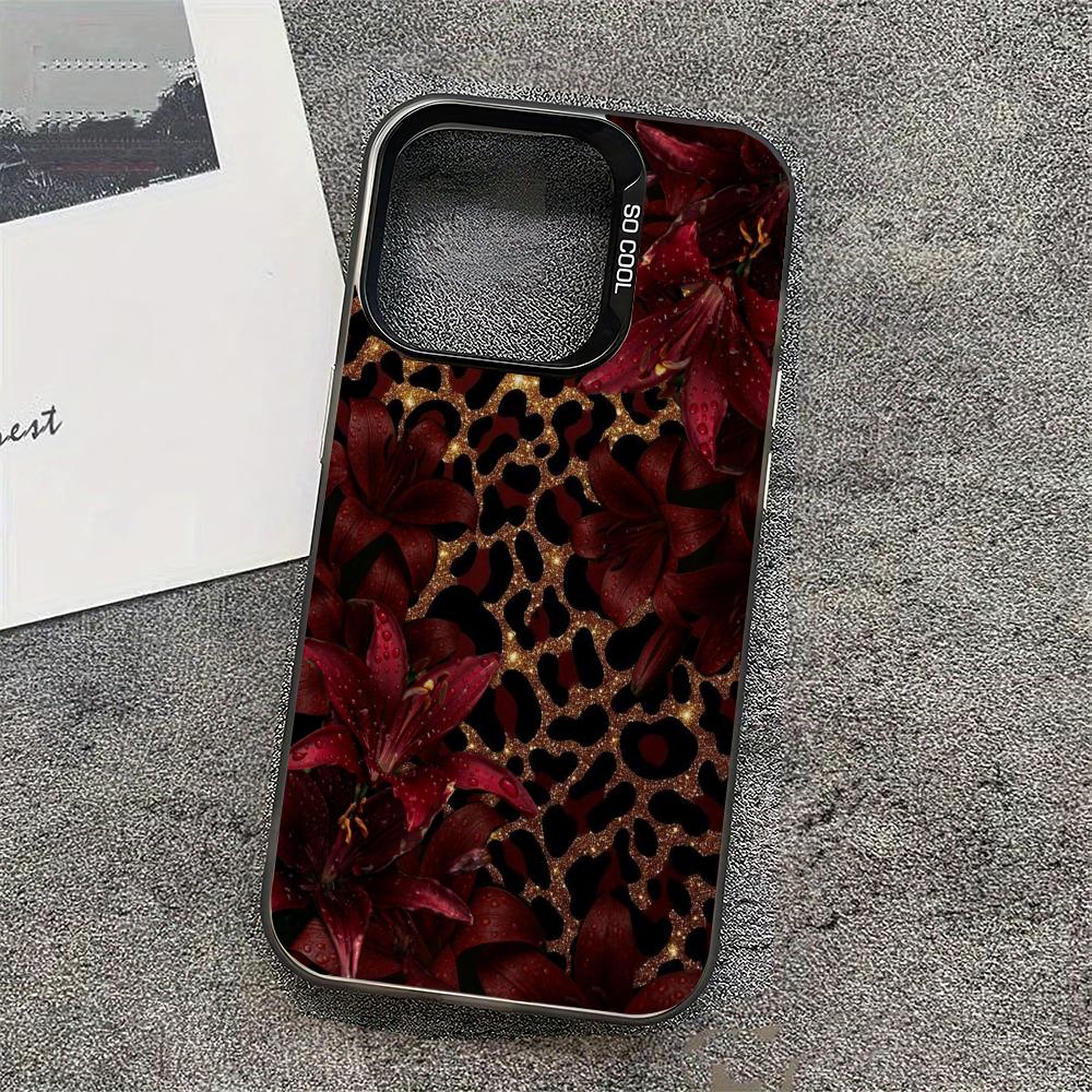 Retro leopard print floral pattern phone case suitable for iPhone 17 16 15 14 13 12 11 Pro/Max/Plus anti drop and shockproof