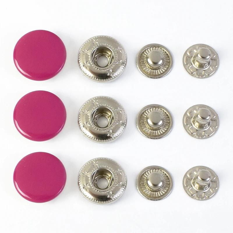 Meetee 100Sets 10-17mm Metal Button 14 Colors Press Studs for Leather Clothes Bags Decor Snap Fasteners Kit Sewing Accessories