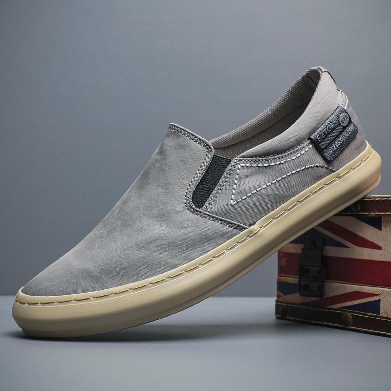 

Модная летняя дышащая парусиновая обувь Мужские лоферы Слипоны Кроссовки Модная повседневная мужская обувь Легкие балетки Мужская обувь для вождения ZapatoBD24060 44 серый