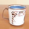 Birthday present mug coffee cup Arita ware Hasami ware Three cats friendly cats blue