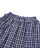 Wondeobijiteo Check Flare Midi Skirt [Navy]