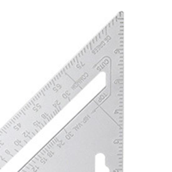 Dreieckiges Lineal, hochpräzises, kompaktes, tragbares, multifunktionales Lineal mit doppelter Lasergravur, Mess- und Layoutwerkzeug für Zimmerleute