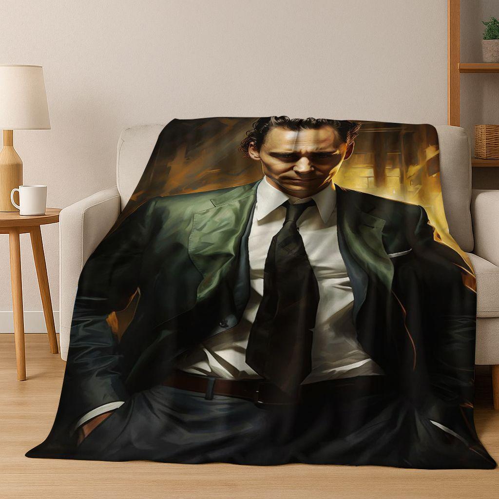 3D Tom Hiddleston Art Actor Star Flannel Blanket,Cozy Soft Throw Blanket for Home Bedroom Bed Sofa Picnic Office Cover Kids Gift