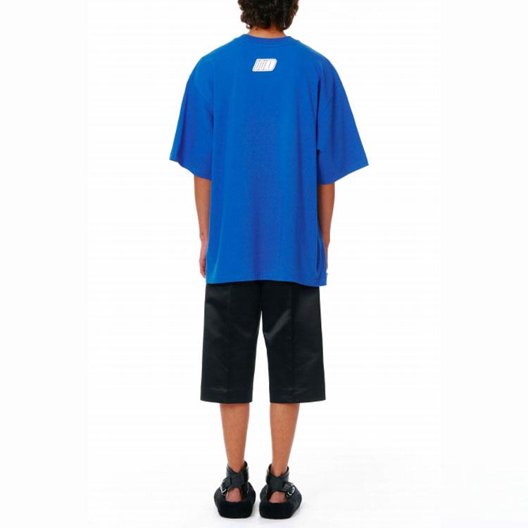 We11done Ss22 Rhinestone Logo Print Round Neck Short Sleeve T-Shirt Unisex T-Shirts Blue WD-TT1-22-692-U-BL