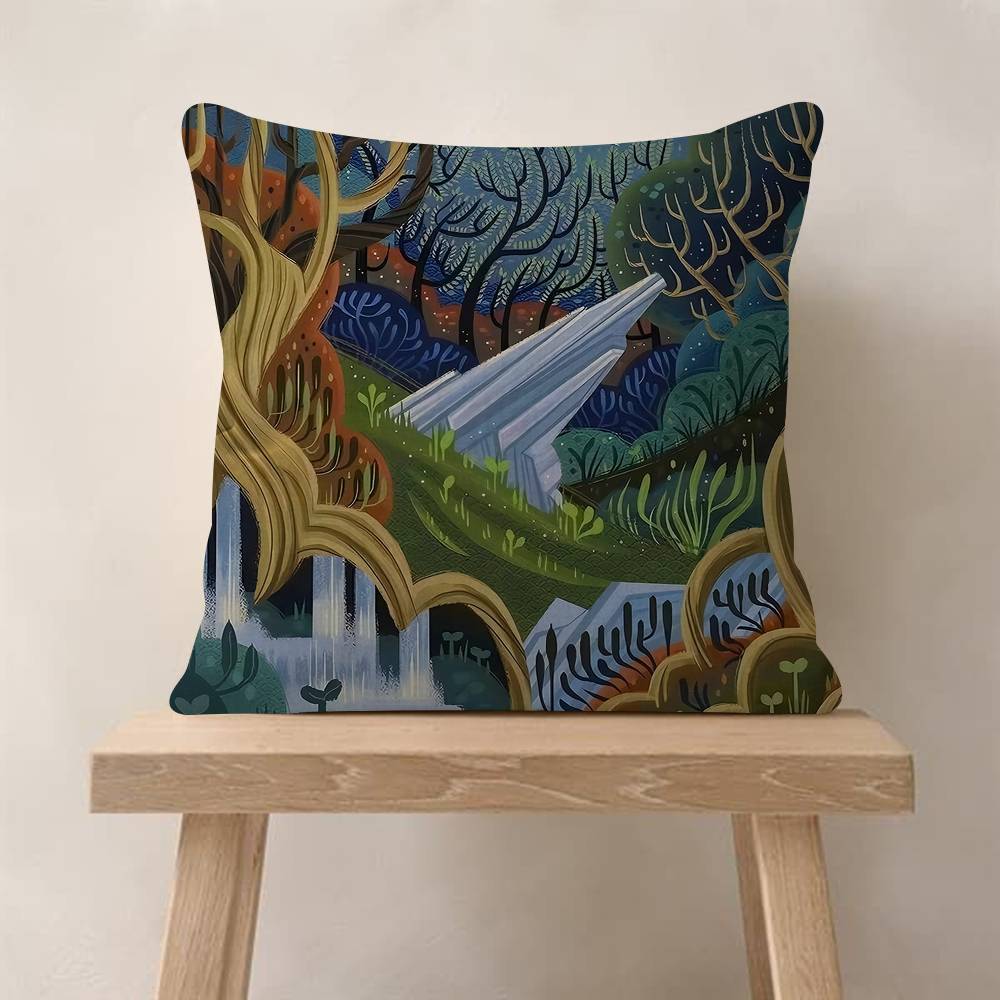 Abstract Ring Art Retro Travel Pillow Cushion Cover Pillowcase Living Room Sofa Home Decor Customized