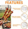 Skewers Kabob Rack Stainless Steel Reusable Barbecue BBQ Long Skewers Holder for Grill Meat Chicken