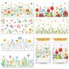 Floral Plant Glass Cup Stickers Water Crystal Transfer Decoration For Home Party