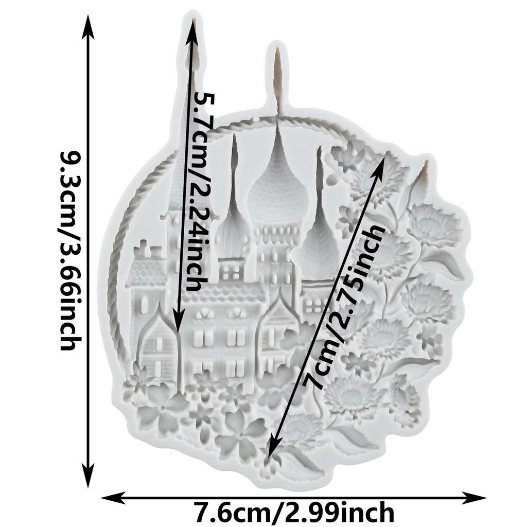 Castle Silicone Molds Princess Castle Fondant Mold Cake Decorating Tools Cupcake Topper Candy Chocolate Gumpaste Mold