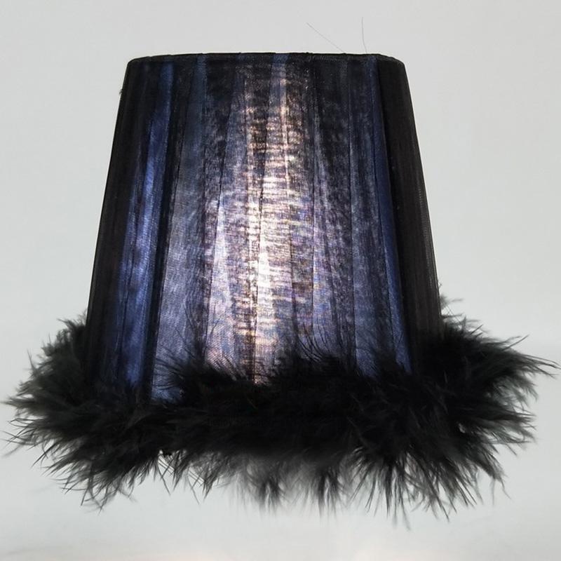 Nordic Style Feather Lampshade Bedside Desk Table Lamp Night Light Chic Feather Lamp Shade Dinner Party Home Decor