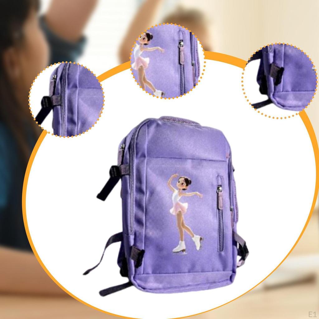 Borsa per Pattini da Ghiaccio Pattinaggio Artistico Grande Capacità Portatile Zaino a Rotelle