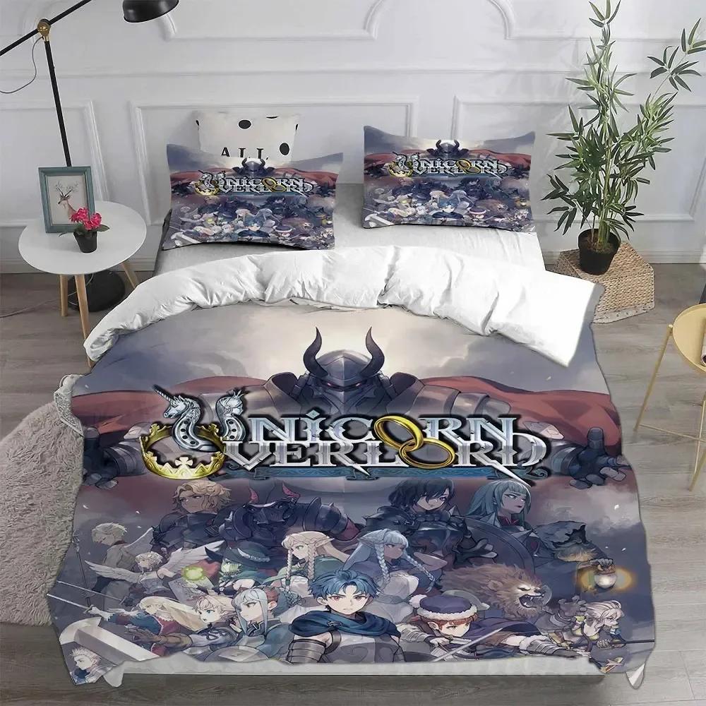 3D Printed Game Unicorn Overlord Bedding Sets Comforter Quilt Bed Cover Duvet Cover Pillow Case Sets Kids Adult Size