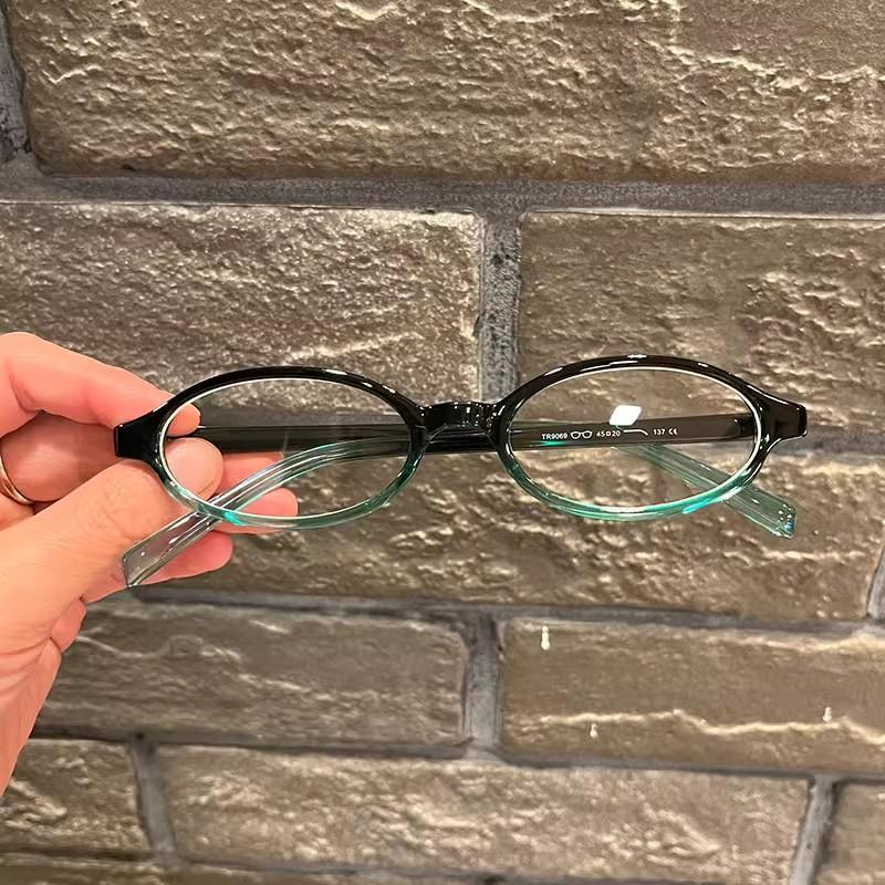 1/2/3pcs Y2K Vintage Small Oval Glasses Girls Style Red Green Frame Glass Eyewear Decorative Outdoor Anti-blue Eyeglasses Gifts