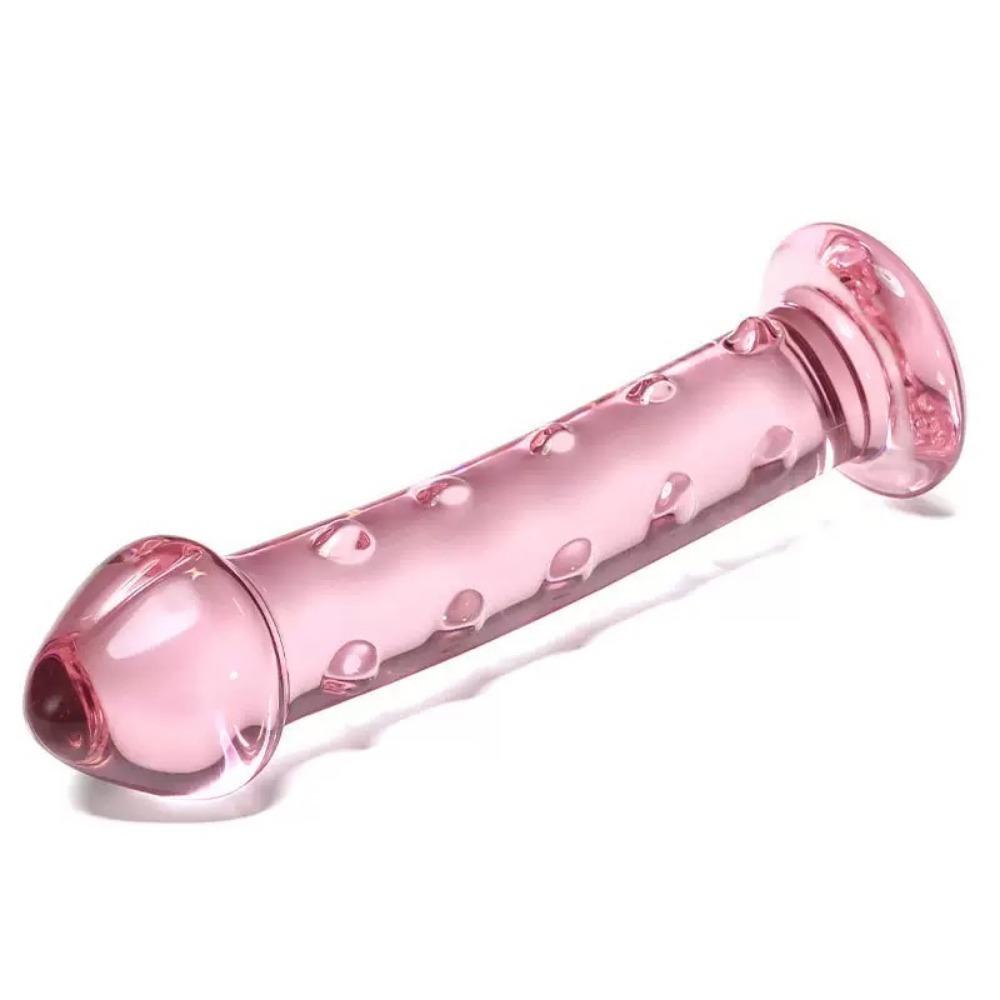 Glass Pink Clear Color Dot Crystal Wand Quantity Plug