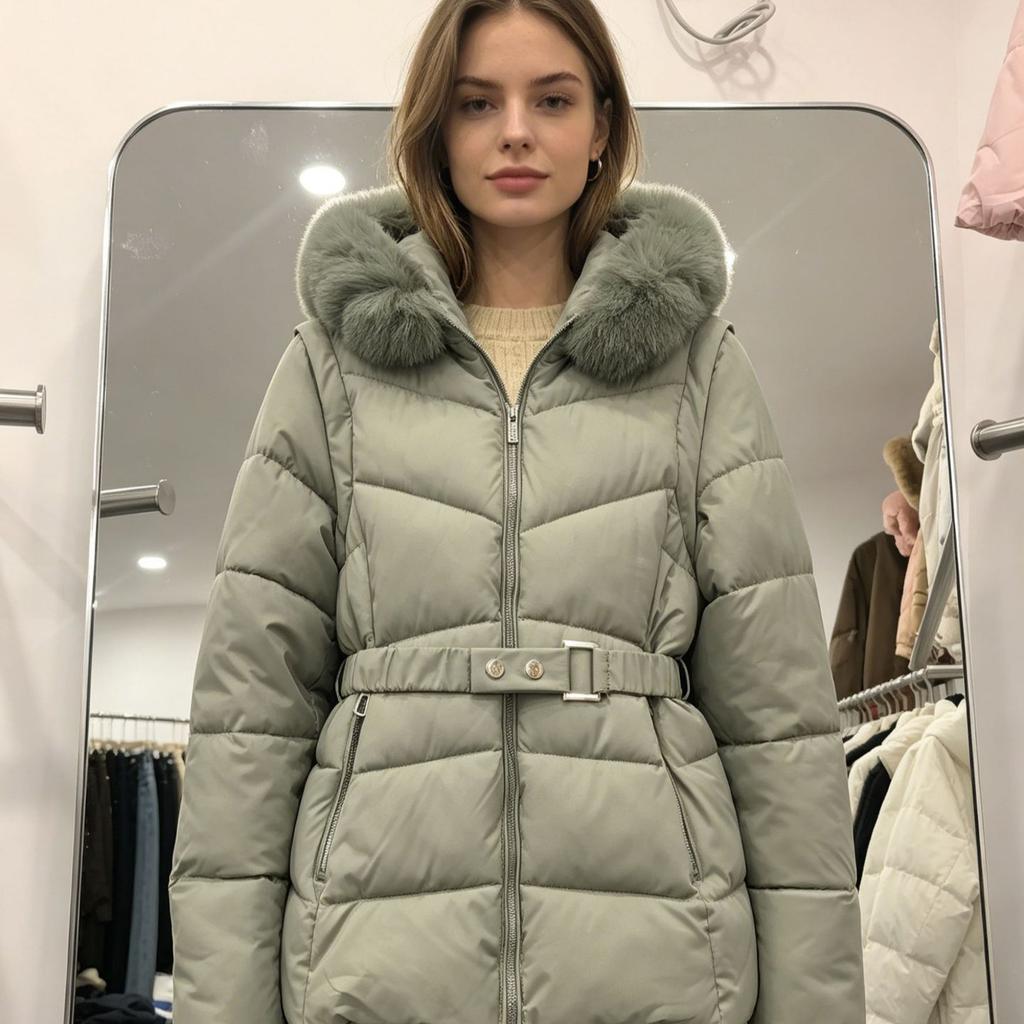 Winter thickened slim-fitting cotton-padded clothes, new fashion fur collar down cotton-padded jacket, women's cotton-padded clothes to keep warm