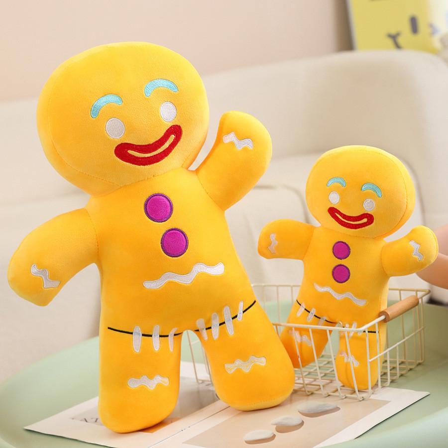 Gingerbread Man Christmas Bedding Super Soft Plush Cuddle Pillow For Christmas Decoration