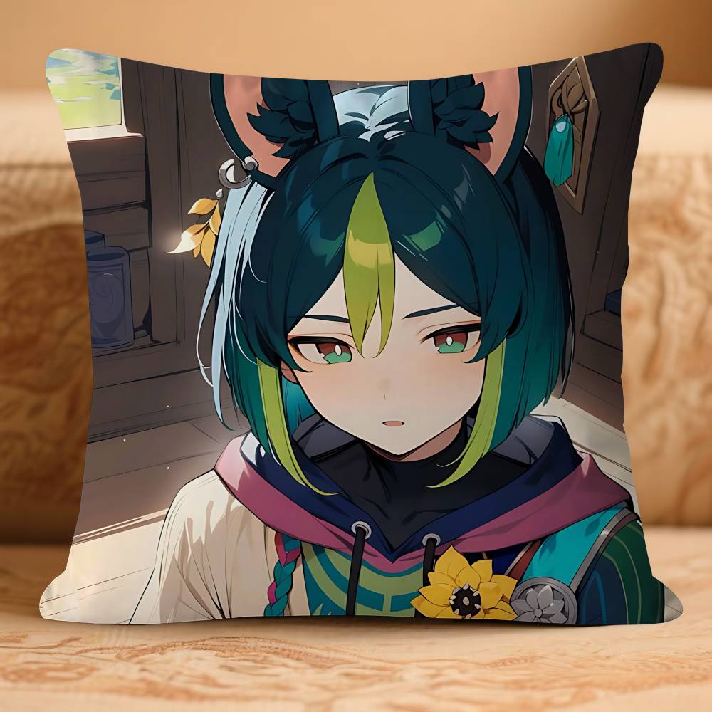 

GenshinS Impact-TighnariS Pillow Case Removable Washable Cushion Cover – All-Season Soft Linen 16x16Inch