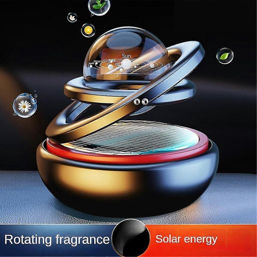 Solar Rotating Parfum Fahrzeug Aluminiumlegierung Aufhängung Auto Parfum Heimdekoration Entspannendes Schreibtischspielzeug