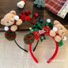 Weihnachts-Liebesbär Haaraccessoire-Set: Niedliches Stirnband & Clip mit Plüschdesign – Perfekt für Feiertagskostüme
