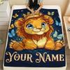 1 PZ Nome Personalizzato Leone Reale Maestà (1) Coperta in Flanella Fantasia Adatta a Tutte le Stagioni per Arredo Casa Calore e Comfort Regali Regalo Festivo_lx