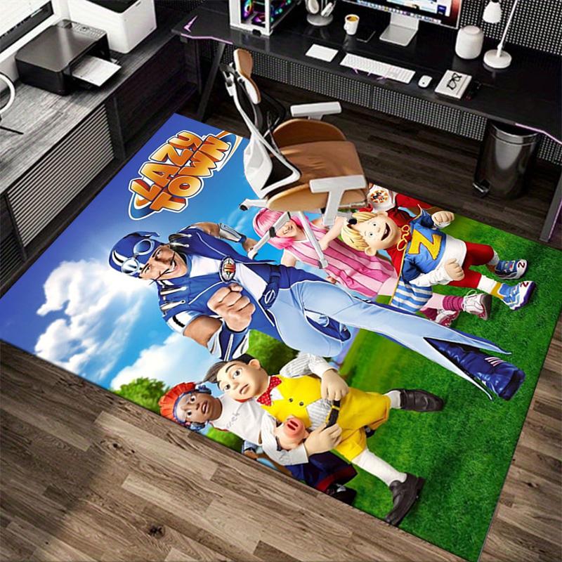 LazyTown Poster Carpet for Playroom Bedroom Living Room Sofa Home Decor,kids Game Area Rug Non-slip Floor Mat