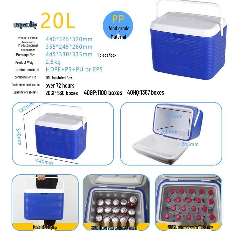 Jun Kai Wei Portable Dual-Use Insulated Cooler Box