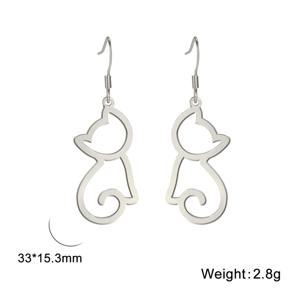 

Cazador Cute Animal Cat Women s Earrings 2025 Trend Drop Earrings for Teens Girls Stainless Steel Jewelry Party Birthday Gift
