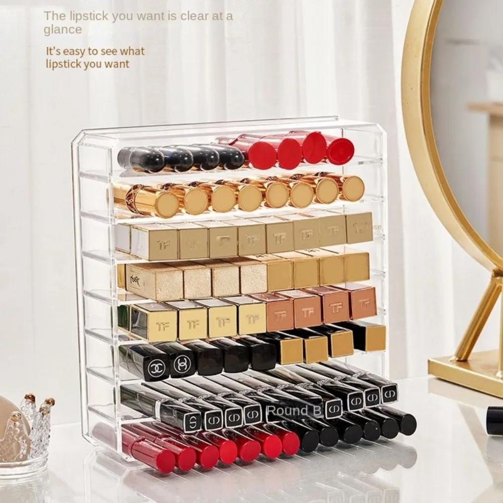 Compartments Storage Box Clear Plastic Makeup Cosmetic Stand Holder Lipstick Eyeshadow Blush Palette Organizer New