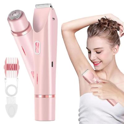 Dual Head Hair Removal for Women Portable Float Blade R-shaped Head Wet Dry Use Waterproof Painless Facial Trimmer Body Epilator