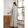 Magic Queen Middle East Saudi Robe Flower Positioning Print Beads Arabic A Word Dress Dresses