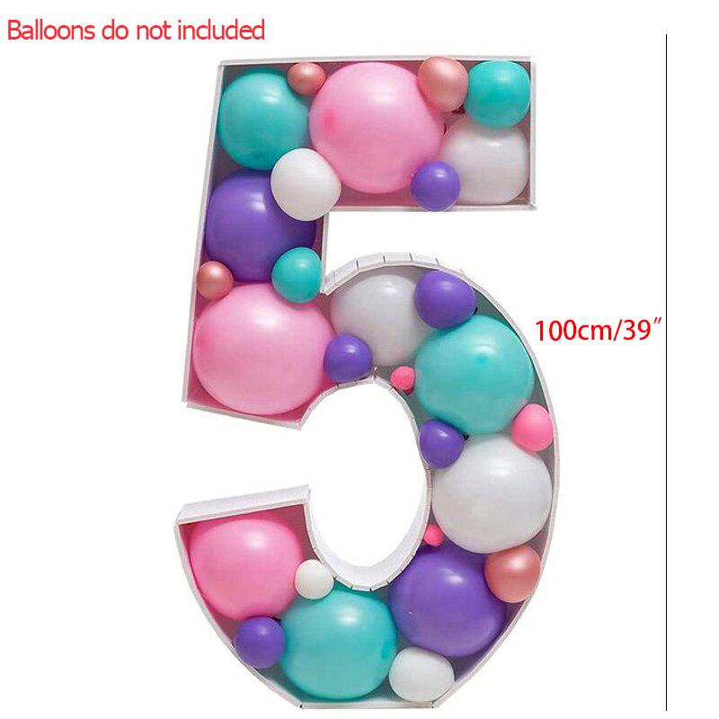 Birthday Figure Balloon Filling Box Large Number 1-9 Mosaic Balloon Frame Foam Cardboard For Birthday Party Anniversary Decor