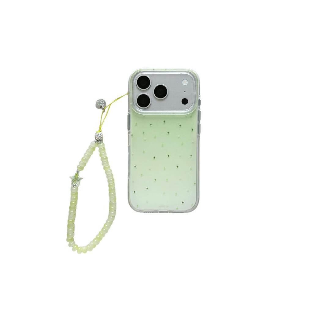 Simple Gradient Green Stars Case for Apple iPhone 17 Pro Max/16/15/14 - Women's Summer Design