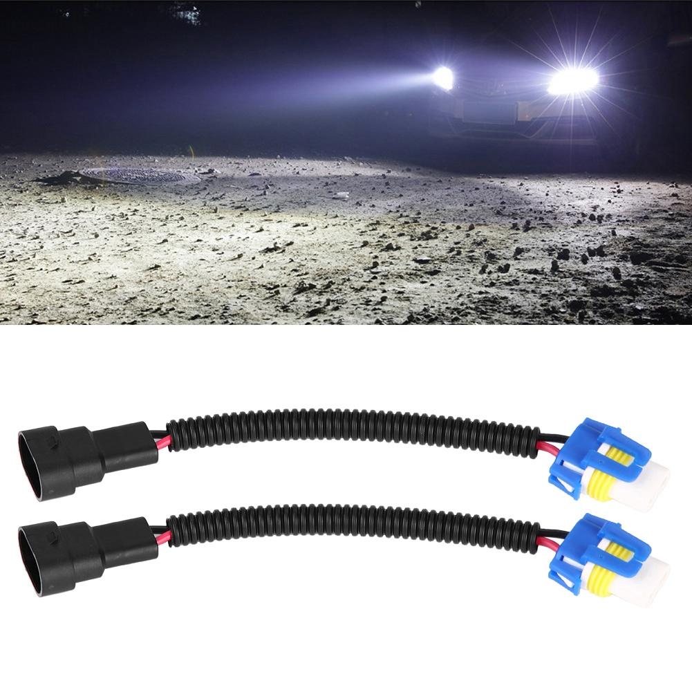 2Pcs 9006 Ceramic Connector Plug Socket Extension Wiring Harness Sockets Adapter