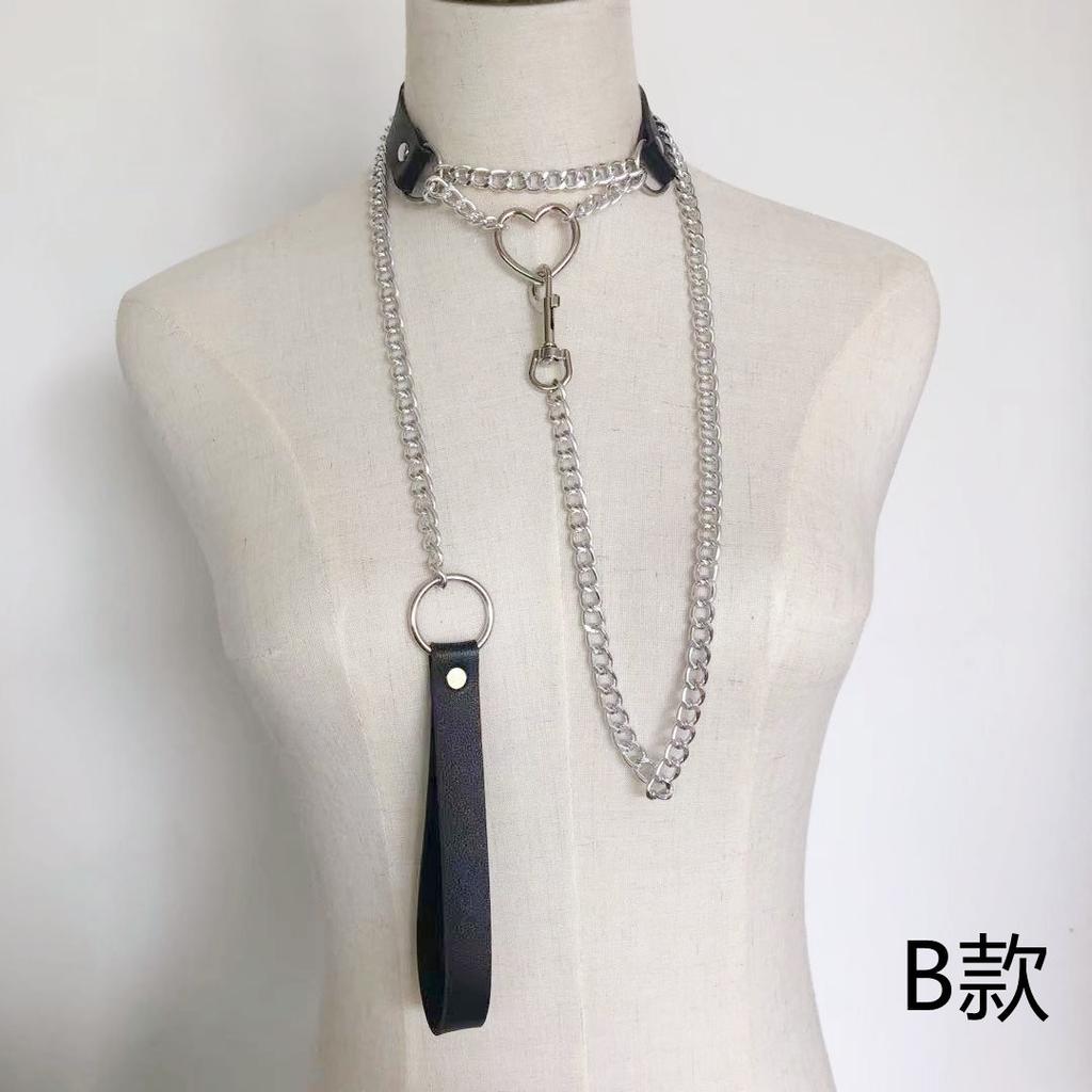 Fashion Punk Gothic Vintage Necklace Leather Collar Gothic Heart Pendants