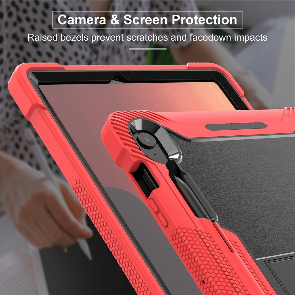 For Samsung Galaxy Tab S10 FE+ Case Kickstand Silicone + PC Impact Protective Tablet Cover