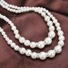 Fashion Imitation Pearl Beaded Necklace, Elegant Diamond-studded Double-layer Pearl Sweater Long Chain