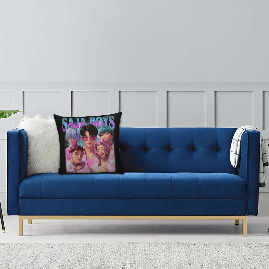 Kpop Demon Hunters Saja Boys Pillowcase Printed Polyester Cushion Cover Gift Pillow Case Cover Home Square 40X40Cm