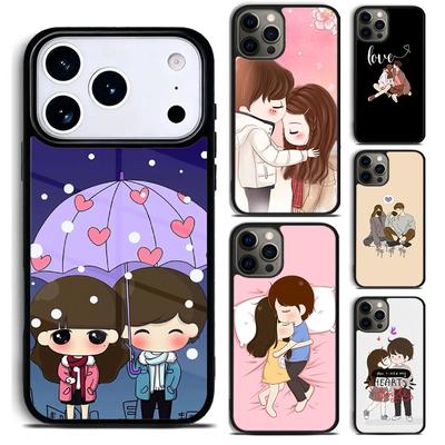 Cute Boy Girl Couple Phone Case For iPhone 17 16 15 14 13 12 11 Pro Max Plus 17Air Soft Silicone Cover