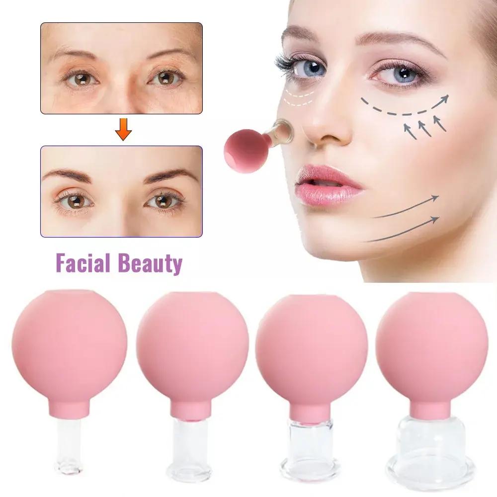 Rubber Massage Body Cups Glass Vacuum Cupping Anti Cellulite Suction Cup Massager for Face Facial Skin Lifting Tools