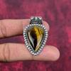 Tiger's Eye 925 Solid Sterling Silver Pendant, Handmade Gemstone Pendant, Gift For Mom Antique Jewelry