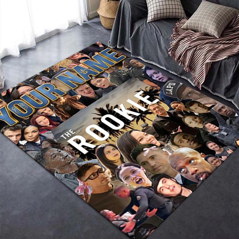 Custom Name The Rookie Carpet Rug for Living Room Bedroom Home Sofa Decoration,Kids play Non-slip Floor Mat