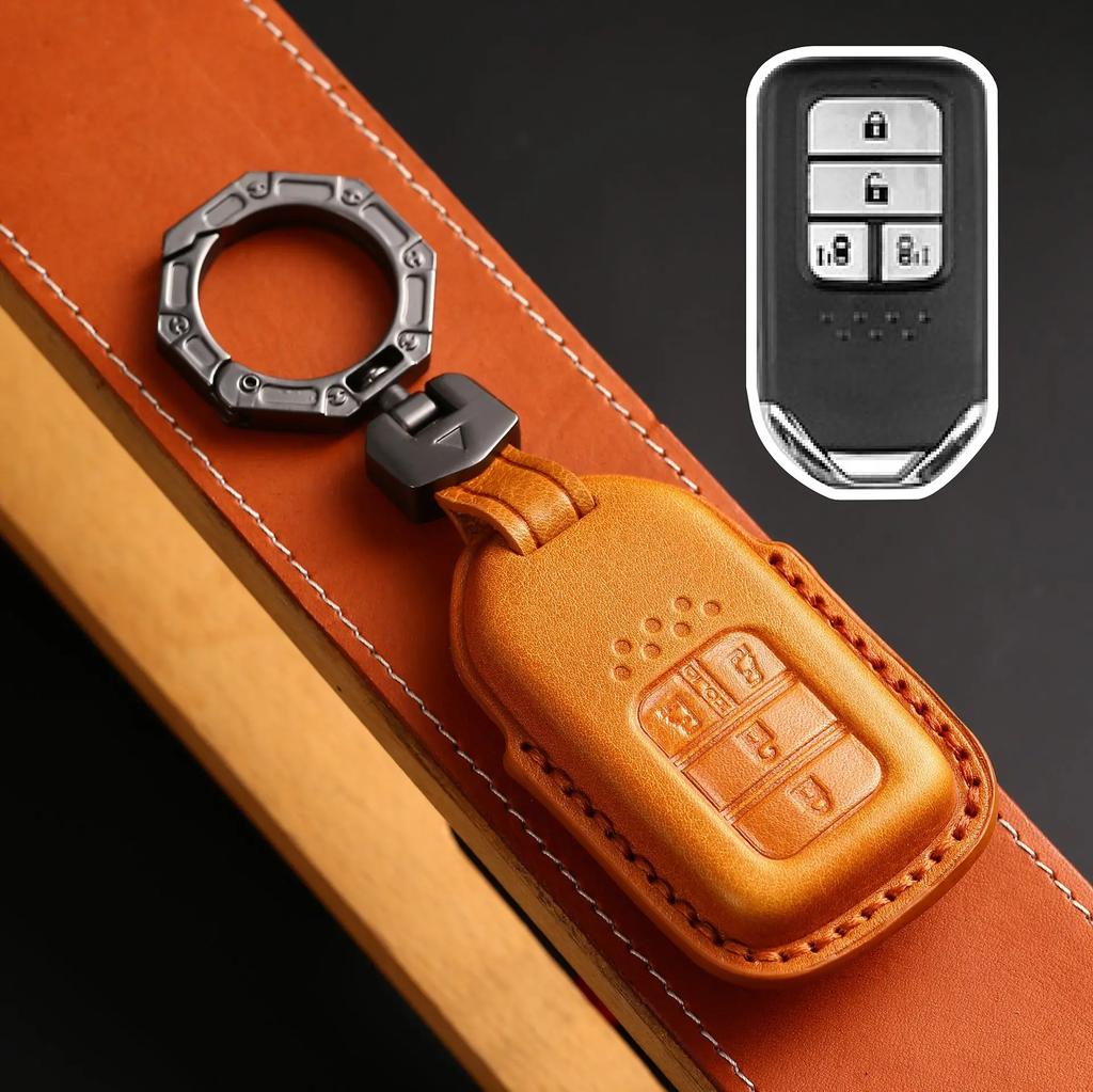 Leather Car Key Case Cover Shell For Honda Civic Accord Vezel Fit Crv Hrv Crz Hrv Polit Jazz Jade Stepwgn Elysion Pilot Odyssey