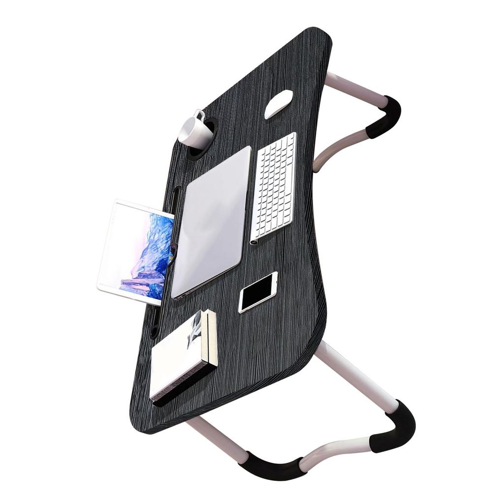 Kids Laptop Desk with Cup Holder Density Board Foldable Bed Table for Household Bedroom