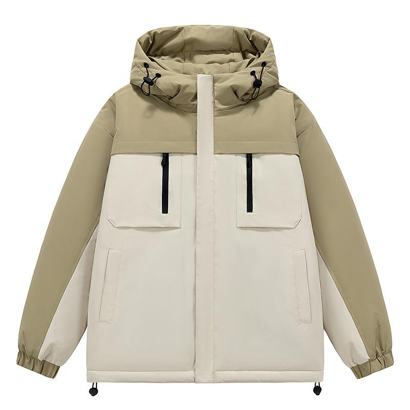 Winter Explosion Outdoor Tooling Mountain Charge Cotton Clothes Men and Women Couples Color Matching Hooded Jacket Cotton Clothes Factory