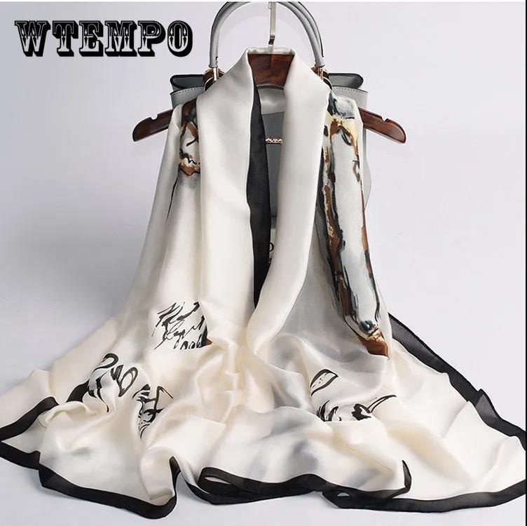 Scarf Shawl Long Fashion All-match Imitation Silk Fabric Women's Silk Scarf