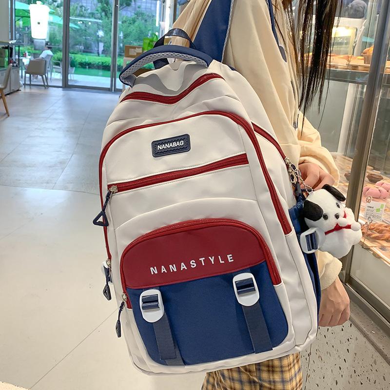 School Bag Elementary School Girl College Student Junior High School Student High School Student Contrast Color Boy Backpack Backpack