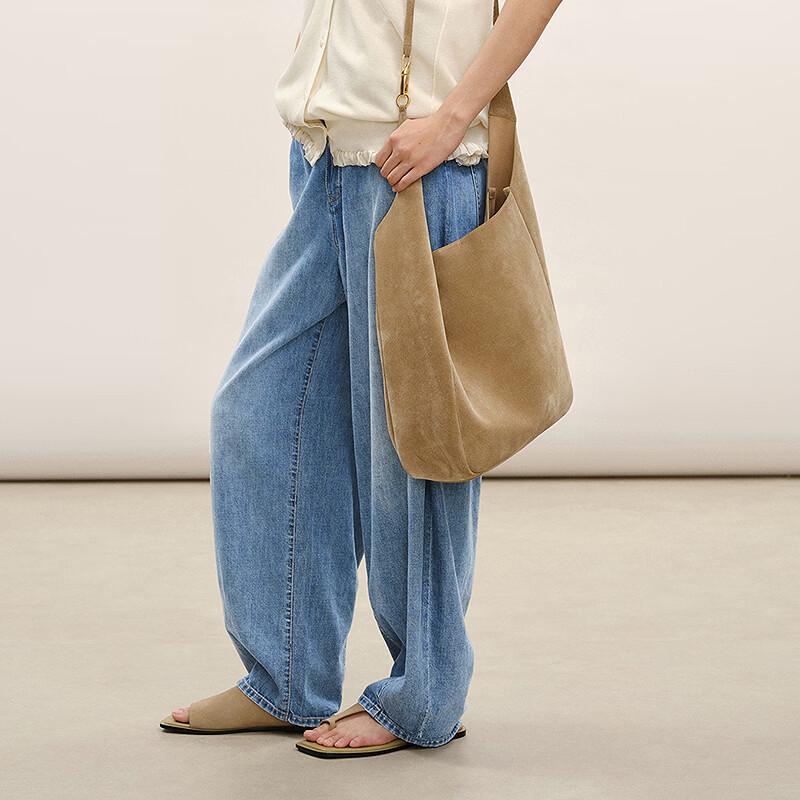 LESS Spring 2026 Loose Fit Cotton Blend Banana Jeans