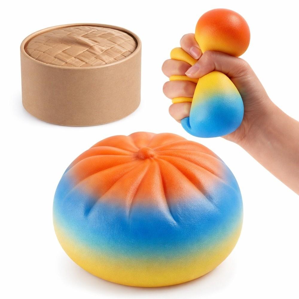 Kolorowe Tęczowe Pierożki Squishy Miękkie Powolna Sprężystość Bułka na Parze Squishy Ściskanie Le Z Parowarem Fidget