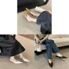 Pu Material Womens Elegant Pointed Toe Mid Heels For Office And Casual Outings