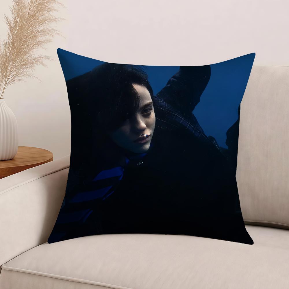 Singer B-Billie E-Eilish Hit Me Hard And Soft Pillow Case Office Cushions Suitable For Sofa Car Bedroom Decorative Cushion Cover