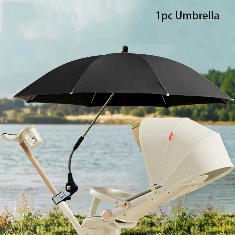 

Adjustable Baby Stroller Mount Stand Umbrella Holder Sun Protection Rainproof Folding Baby Stroller Accessory,1PC чёрный